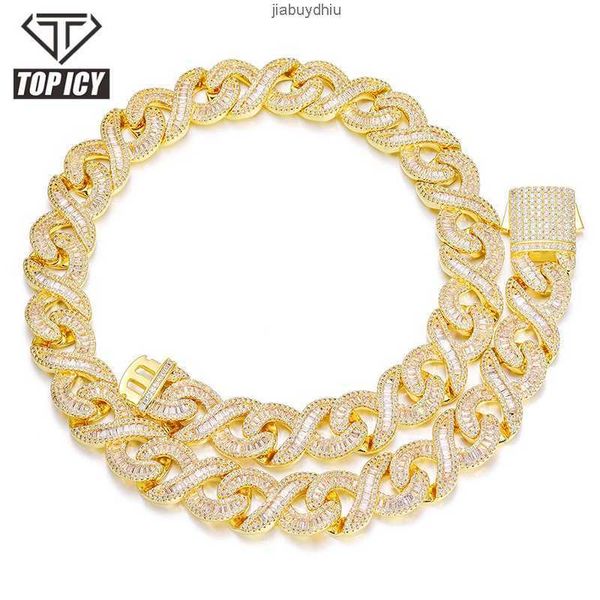 

hip hop rapper star mens 16mm wide infinite cuban chain necklace iced out fully 5a cz diamond link, Silver