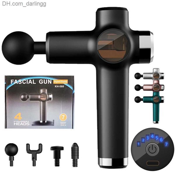 

7 speed high frequency massage gun muscle relax deep tissue neck body relaxation massager q230830