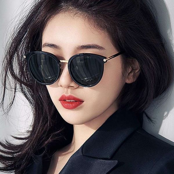 

fashion korean retro sunglasses simple round frame trendy personality, White;black