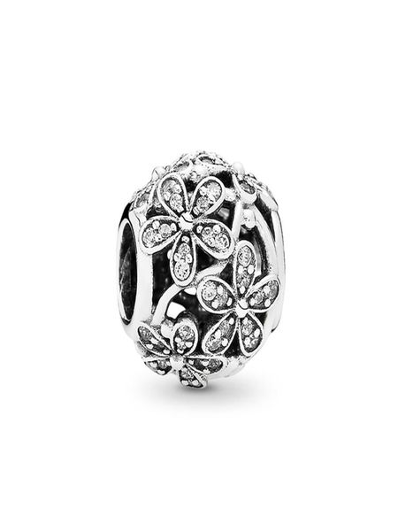 

authentic ale 925 sterling silver fashion dazzling daisy meadow charm beads with cubic zirconia fit charmes bracelets for diy jewe6516713, Black