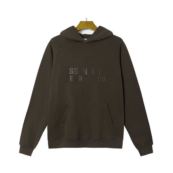 

designer hoodies men pullover sweatshirts loose long sleeve hooded jumper mens clothing cotton essent women streetwear s-xl 6 colors, Black