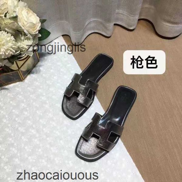 

women's 2023 slippers bear slipper women summer oran shoes sandal designer baida color matching leatflat sandals for tourism litchi pat