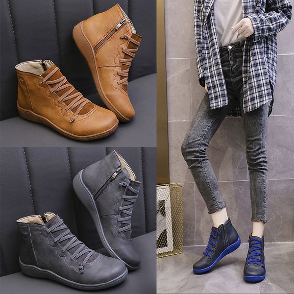 

boots winter women's shoes fashion side zipper non-slip wear-resistant ankle boots large size high-casual short boots 230830, Black