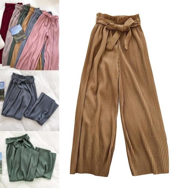 

yoga outfits ly women casual wide leg high waist belt pleated pant trousers for summer 19ing2712147, White;red