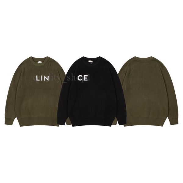 

23ss designer mens womens classic embroidered patch sweater autumn winter sweater luxury brand sweaters mens womens long sleeve fashion clo, White;black