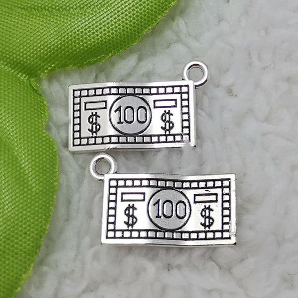 

other 272 pcs antique silver alloy "100 dollar" charms pendant 21x10mm jewelry making diy