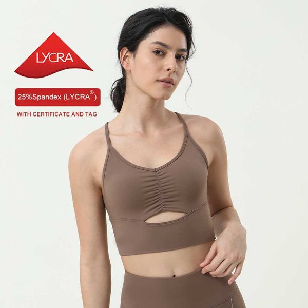 

ll yoga women crop bra high elastic sport wear with chest pad lycra fitness clothing