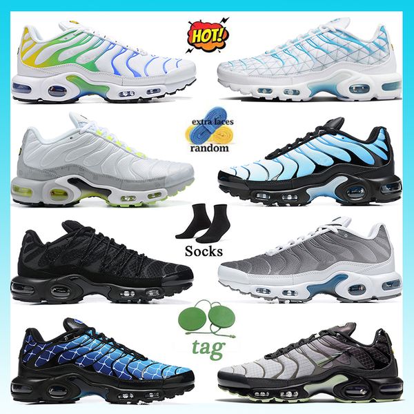 

new tn plus toggle utility men running shoes sneaker tns triple white red metallic silver fire ice hyper sky bule university red trainers sp