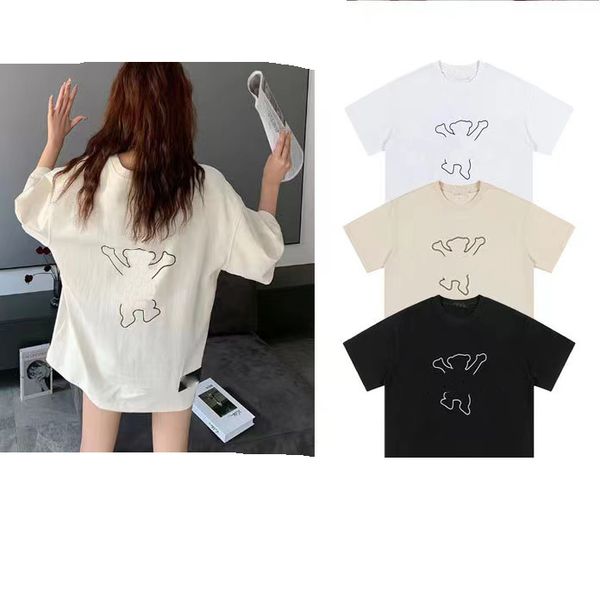 

t shirt for men women tshirt new summer high street fashion clothes crew neck short sleeve breathable cotton shirts 2023 luxurys letter pri, White;black