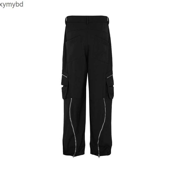 

back zipper pockets black cargo pants for men and women streetwear loose casual trousers oversized