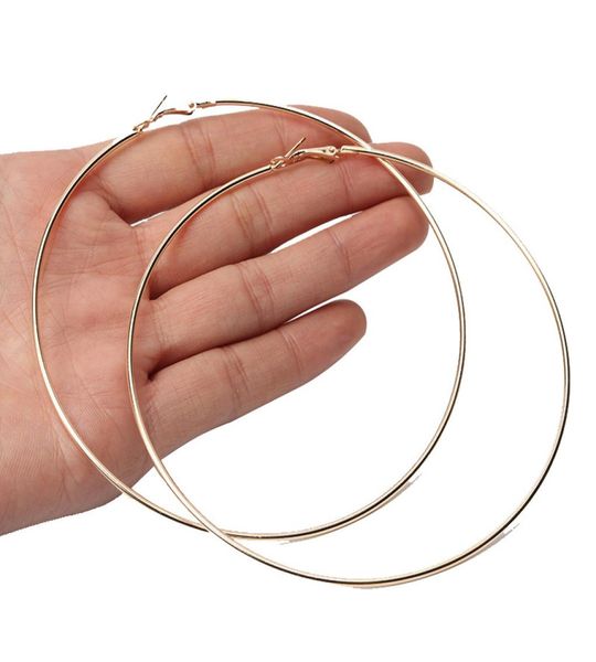

exaggerate big circle hoop earrings brincos simple party round loop earrings for women jewelry 30mm 40mm 50mm 60mm 70mm 80mm 90mm 7609922, Golden;silver