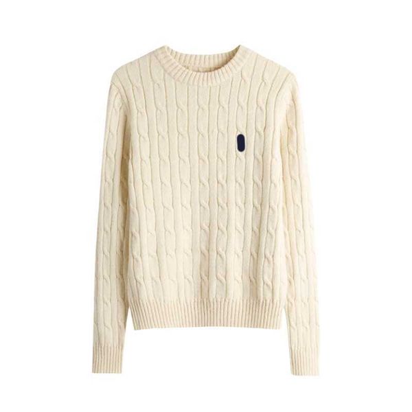 

designer sweater women luxury autumn and winter ralph round neck sweater twist pullover pony embroidery laurens, White;black