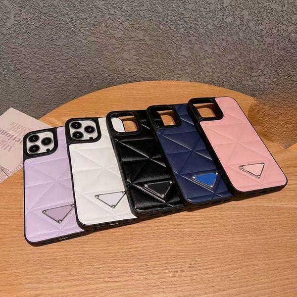 

iphone 11 pro max case designer phone cases puffy big diamond pattern for apple 14 13 12 plus luxury leather mobile back cover funda black w