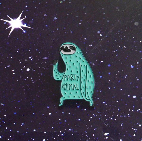 

cartoon sloth party animal lapel pins badges brooches men women girls kawaii funny sloth animal jewelry accessories4609355, Gray