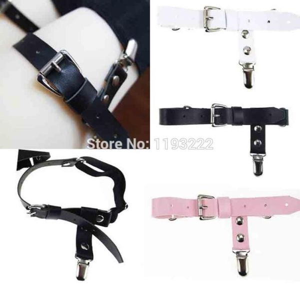

1 pair fantastic black butler cartoons cos cosplay ciel lord handmade leather thigh harness leg garter belts suspenders8482127, Black;white