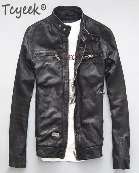 

100 men s genuine leather jacket men real sheep goat black brown male bomber motorcycle jackets spring autumn mens clothes 2208132625864