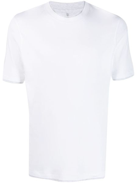 

men t shirt designer shirts 23ss new style brunello cucinelli short-sleeved layered jerseytshirt black summer short sleeve top, White;black