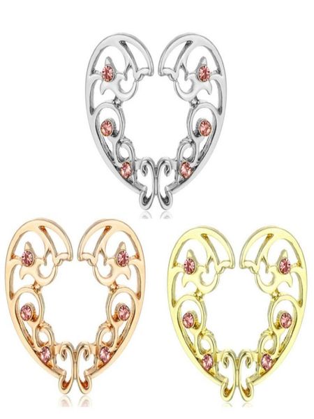 

d0678 heart nopiercing nipple ring mix colors012345677708234, Silver