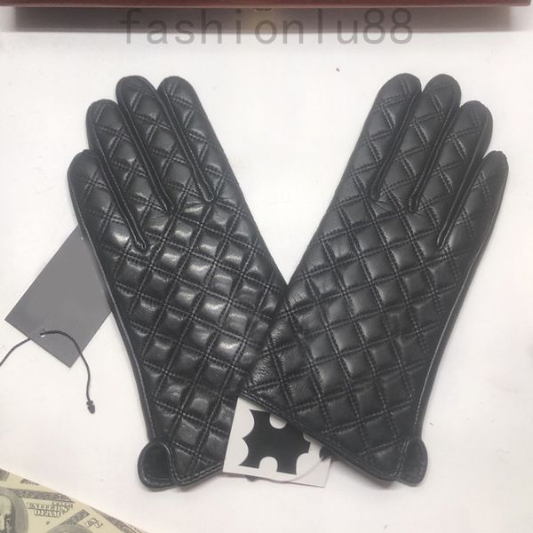 

fashion designer gloves leather womens winter gloves simple classic warm windproof gloves for women winter fall thicken luxury black solid c, Blue;gray