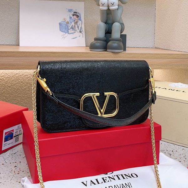 

5a brand designer bag shoulder bags handbags luxury fashion bags handbags women's handbag luxury v metal logo chain bag solid color fas
