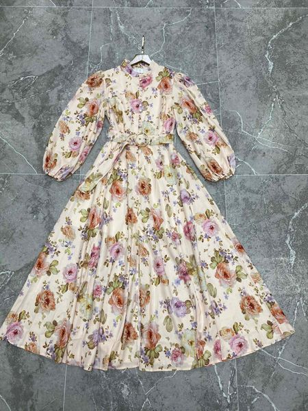 

basic & casual dresses round neck breasted printed elastic sleeve dress with waistband, Black;gray