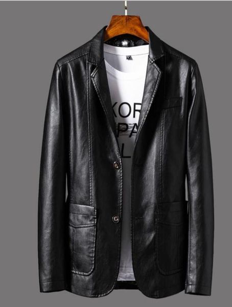 

fashion men single breasted lapel suit leather jacket motorcycle leather jacket coat outerwear jackets7538078, Black;brown