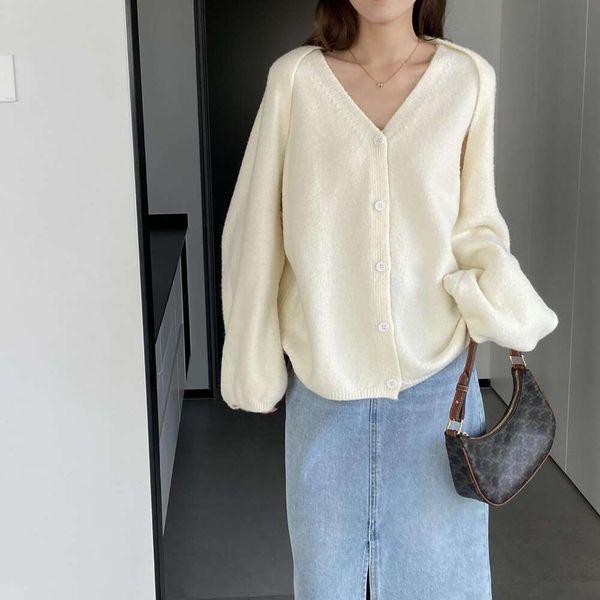 

item title early autumn sweater womens clothing korean version of lazy style two piece set pure color short vest, White;black