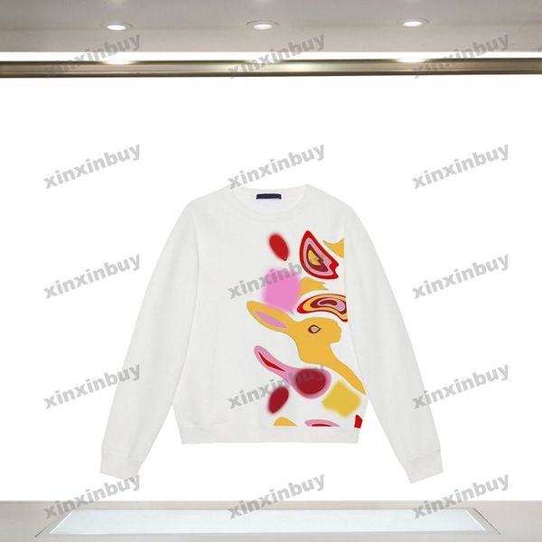 

xinxinbuy men women designer sweatshirt paris rabbit letter printing green gray blue black white xs-xl, Black;brown