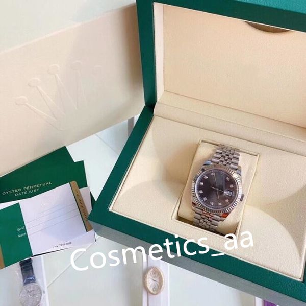 

waterproof luxury mens watches watch 126334 41mm black dial calendar big magnifier mechanical automatic jubilee bracelet original box paper, Slivery;brown