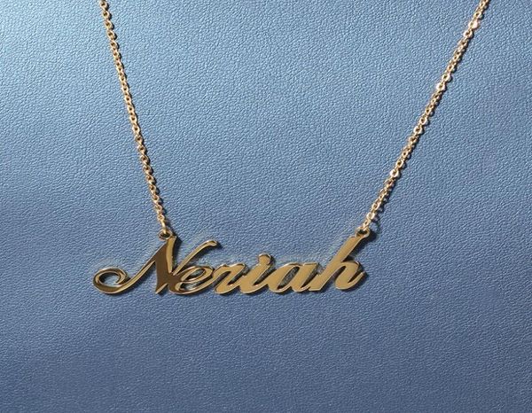 

az custom name letters gold necklaces womens stainless steel choker mens fashion hip hop jewelry diy letter pendant necklace1249056, Silver