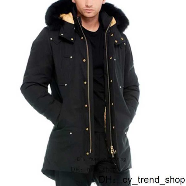 

mooses knuckles jacket down canadian winter stag lake windproof thick and brown fur parka coats white duck qz6o1, Black