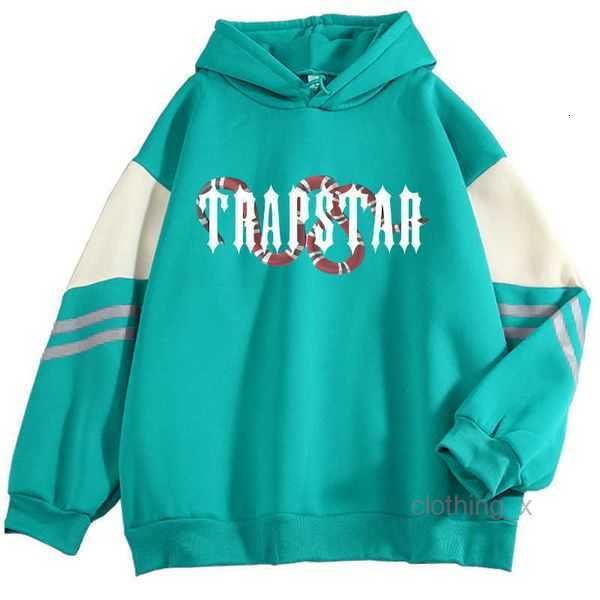 

designer clothing men's sweatshirts hoodie trapstar snake autumn/winter new high street korean edition loose casual versatile color blo, Black