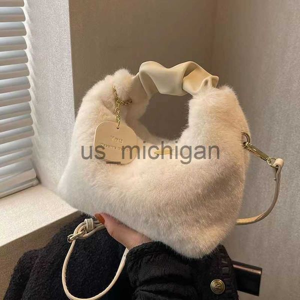 

evening bags new quality women winter plush faux fur mini shoulder bag soft crossbody portable autumn casual lady handbag girls warm bag j23