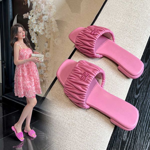 

designer slippers miui slipper women slippers flat bottomed casual beach sandals fairy flip flops outdoor slides 9v0k