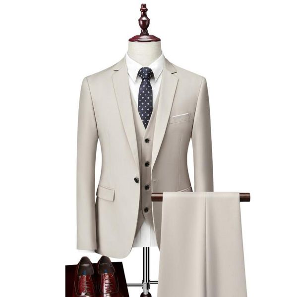 

men casual suit marriage groom one buttonedformal dr suit threepiece set6131519, White;black
