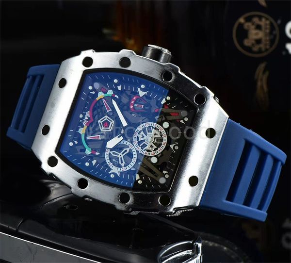 

fashion designer watch skeleton montre homme couple style five pointed star quartz luxury watch multi dial work wristwatches dh011 c23, Slivery;brown