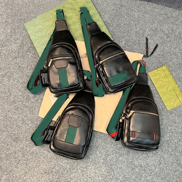 

designer chest bag for men women crossbody bag fashion green and red strap shoulder bags removable strap