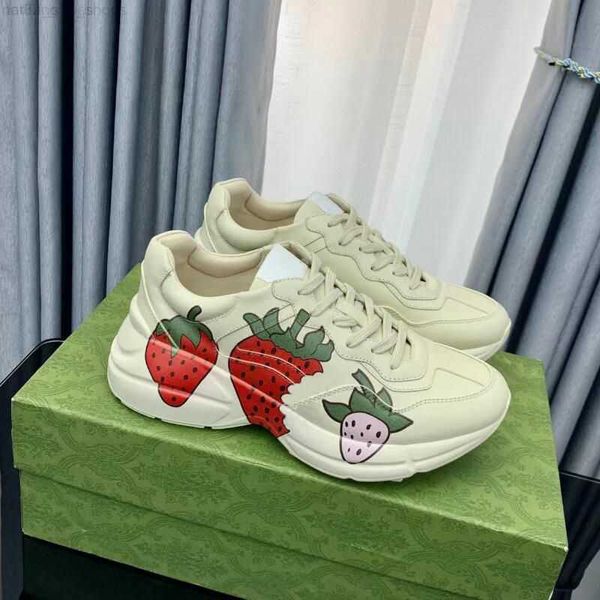 

casual shoes platform shoe designer shoes rhyton sneakers beige men women trainers vintage luxury chaussures outdoor ladies shoe designers s, Black