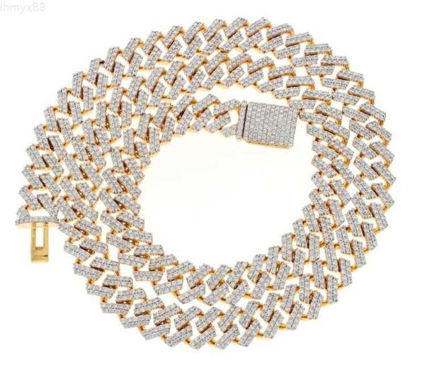 

trendy men's cuban link chain 10k yellow gold - 95 grams of gold weight with 10.81 carats of diamonds weight, Silver