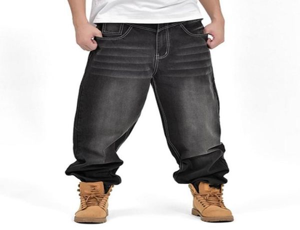 

hiphop men pants fashion loose seasons jeans autumn winter new baggy denim long trousers men baggy jeans bottoms big size 462832892, Blue