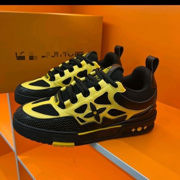 

designer skate sneaker 1854 casual shoes men sneakers rubber platform flowers trainers genuine leather lace-up skate shoes running shoe 01, Red;white