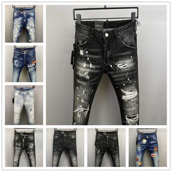 

2023 new arrivals d2 mens luxury purple designer denim jeans holes trousers dsquare jeans coolguy biker pants mens clothing 2gc4w, Blue