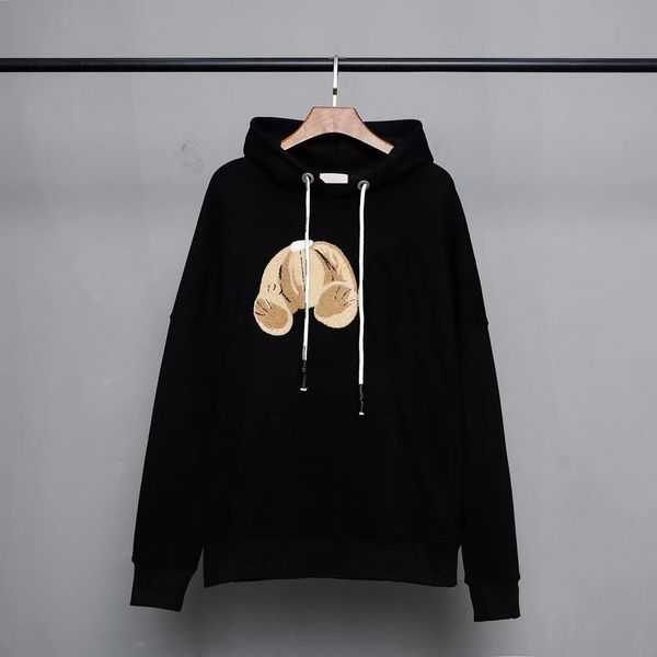 

men women designers bear hoodie clothes mens womens hoodies long t shirt clothing sport hooded shirts broken bears sweatshirt s-xl jh, Black