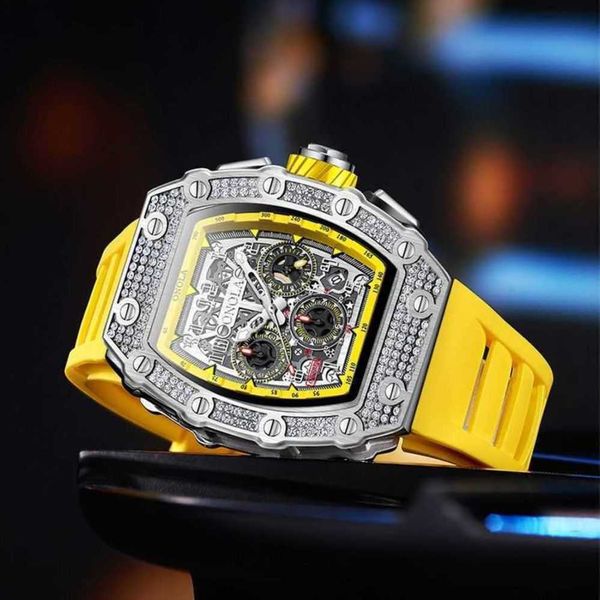 

milles watches richads mille selling highend richad mens fully automatic watch large dial inlaid with diamonds handsome trend, Slivery;golden