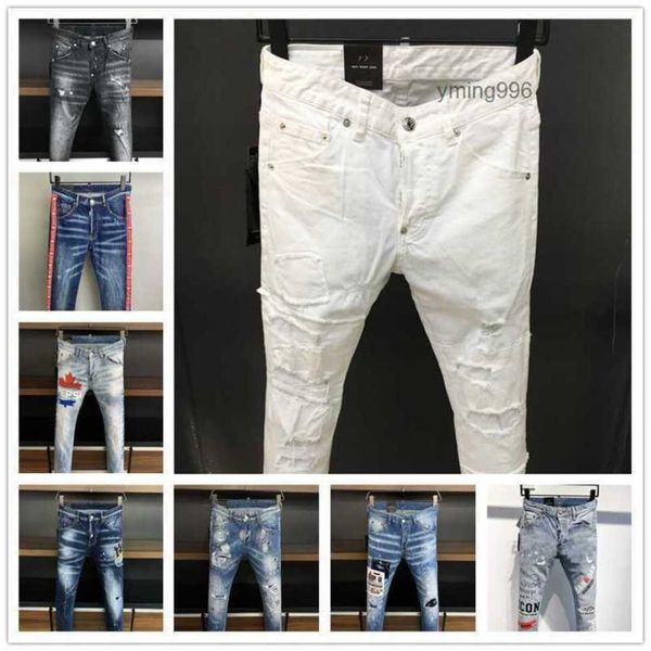 

2023 new arrivals d2 mens luxury purple designer denim jeans holes trousers dsquare jeans coolguy biker pants mens clothing 2v0jg, Blue