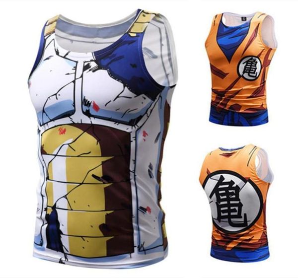 

men039s tank anime vest fitness for men compression vegeta son goku singlets sleeveless tees shirt workout clothingmen036361209, White;black