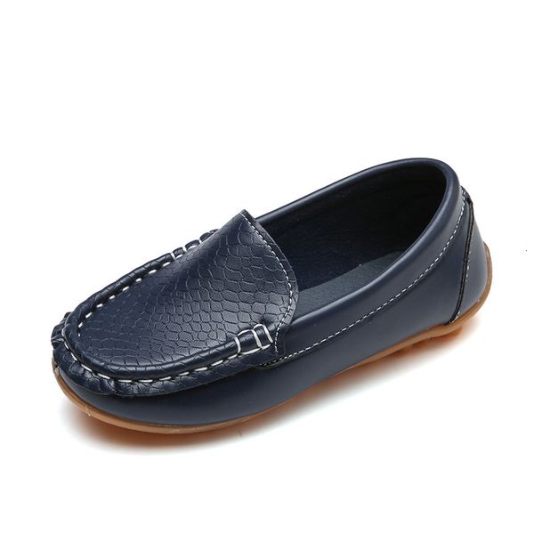 

athletic outdoor kids casual shoes flat candy colors boys girls soft loafers slip-on pu leather shoes for children size 21-38 moccasin 23083, Black