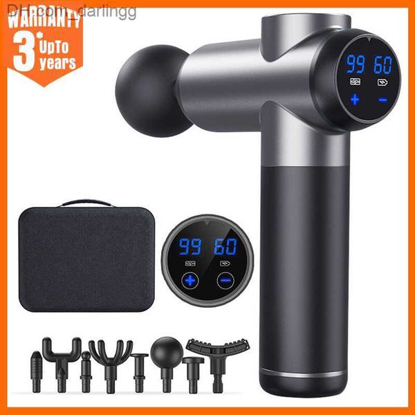 

massage gun xiaomi massage gun lcd screen electric fascia gun for neck foot body deep body massager 99 gears 8 heads fitness product q230901