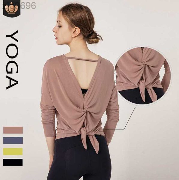 

2023 desginer al yoga t short aloloose casuback long-sleeved blouse outdoor running quick-drying pilates fitness t-shirt, White