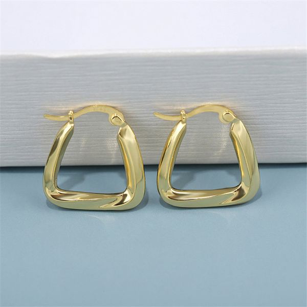 

new korean metal square hoop earrings for women fashion cute gold silver color punk charm minimalist jewelry brincos wholesale yme061, Golden;silver